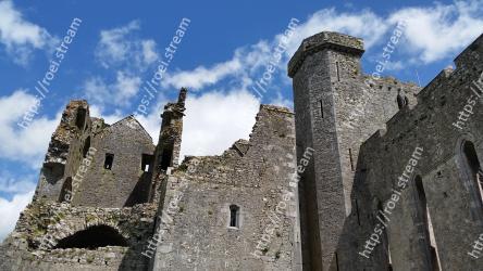 Ruins, Castle, Fortification, Wall, Historic site, Medieval architecture, Ancient history, Building, History, Sky Rock of Cashel