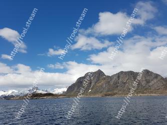 Sky, Body of water, Mountain, Mountainous landforms, Sea, Cloud, Blue, Water, Highland, Sound 