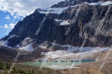 Mountainous landforms, Mountain, Mountain range, Glacial lake, Moraine, Glacial landform, Natural landscape, Wilderness, Highland, Geological phenomenon Mount Edith Cavell, Jasper, Angel Glacier