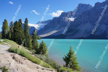 Mountainous landforms, Mountain, Body of water, Nature, Wilderness, Natural landscape, Lake, Mountain range, Glacial lake, Alps Bow Lake