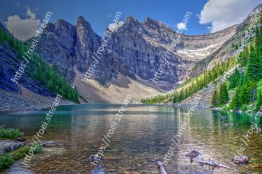 Mountainous landforms, Mountain, Natural landscape, Body of water, Nature, Tarn, Wilderness, Lake, Glacial lake, Reflection Lake Agnes