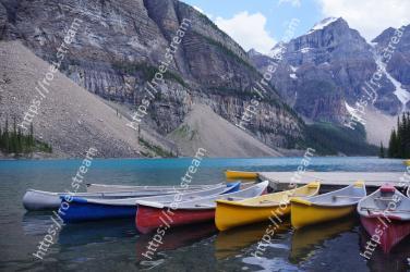 Water transportation, Nature, Boat, Vehicle, Mountain, Boating, Wilderness, Canoe, Fjord, Moraine Moraine Lake