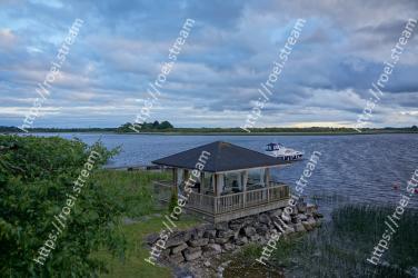 Water, Sky, Natural landscape, Lake, Sea, House, Reservoir, Cloud, Inlet, Shore 
