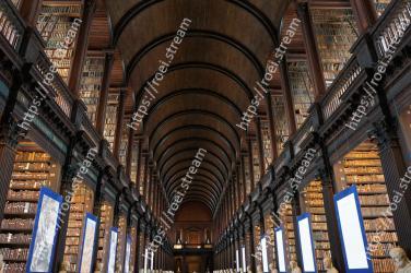 Building, Architecture, Arcade, Ceiling, Symmetry, City, Arch, Vault, Medieval architecture, Aisle Trinity College Library